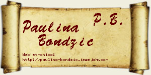 Paulina Bondžić vizit kartica